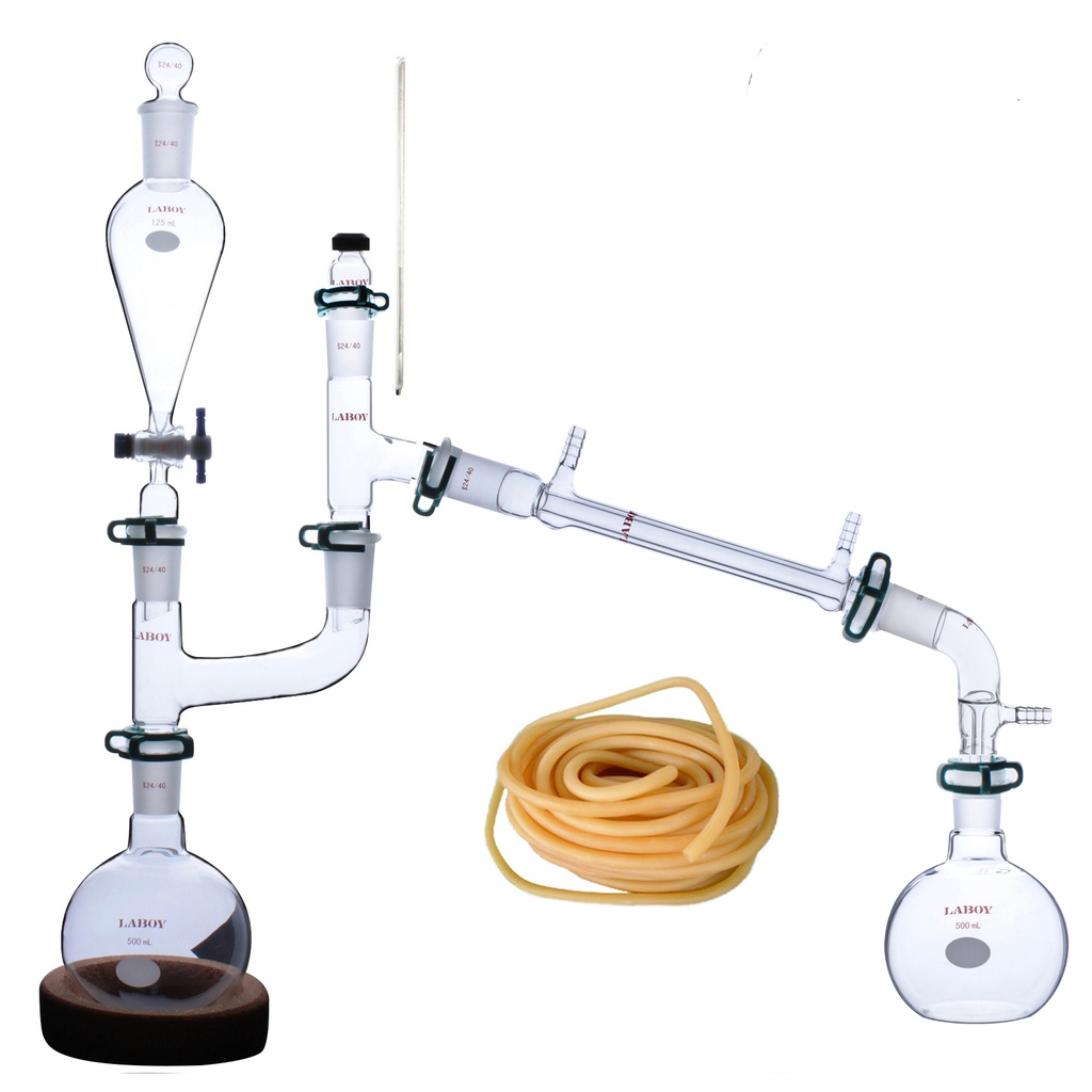 Laboy Glass Internal Steam Distillation Apparatus Essential Oil Extraction Set (22 items)