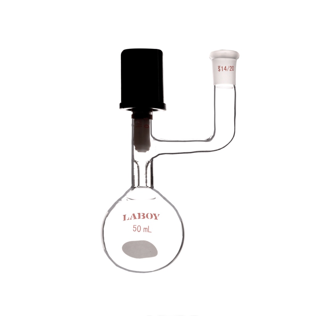 Laboy Glass Reaction Flask With High Vacuum Valve  And Outer Joint